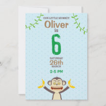 Monkey Birthday Invitation