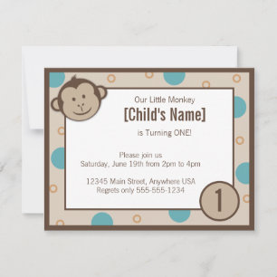 Monkey Birthday Invitation