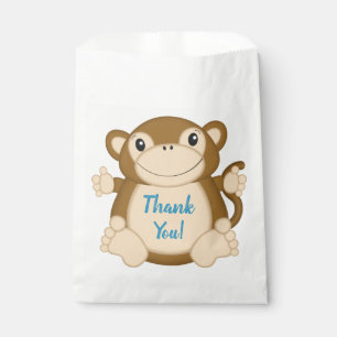 Monkey Birthday Party Blue Favour Bags