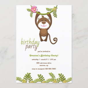 Monkey Birthday Party Invitation