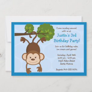 Monkey Birthday Party Invitation