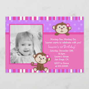 Monkey Birthday Party Invitations