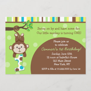 Monkey Birthday Party Invitations