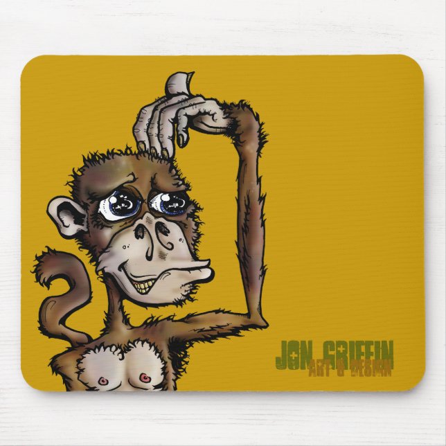 Monkey Bizness-JGAD, Jon Griffin, Art & Design Mouse Mat (Front)