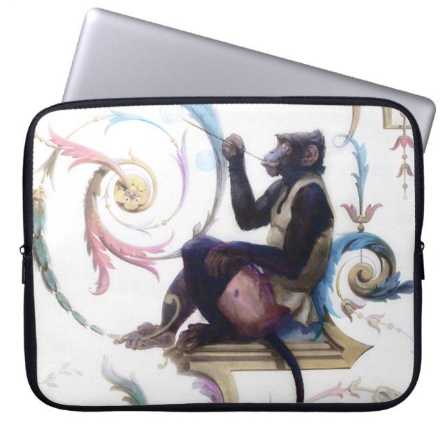 Monkey Blowing Bubbles Laptop Sleeve (Front)