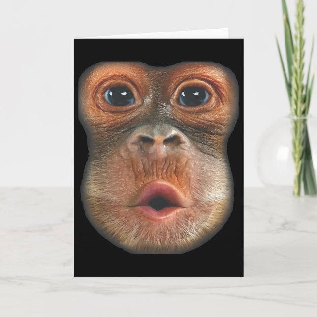 Monkey Blowing Stomach Face  Card (Front)