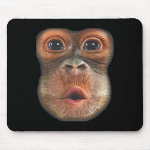 Monkey Blowing Stomach Face Mouse Mat