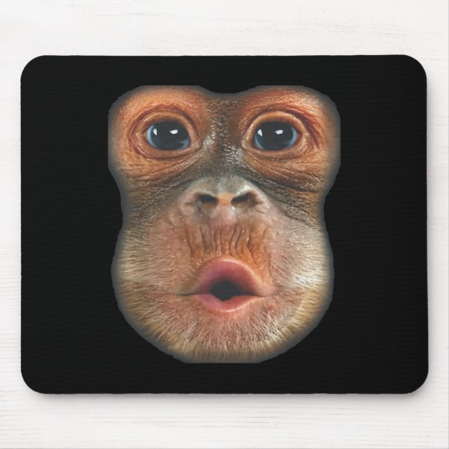 Monkey Blowing Stomach Face  Mouse Mat (Front)