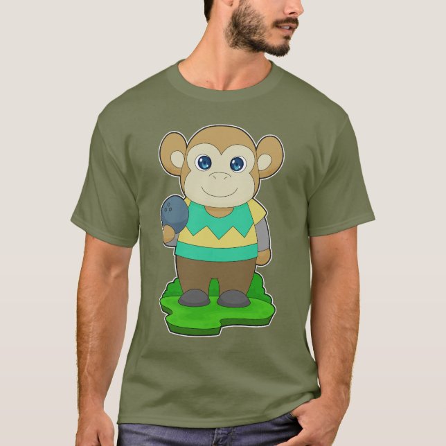 Monkey Bowling Bowling ball T-Shirt (Front)