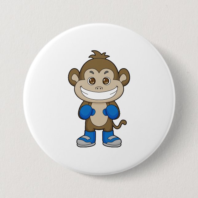 Monkey Boxing Boxer Boxing gloves 7.5 Cm Round Badge (Front)