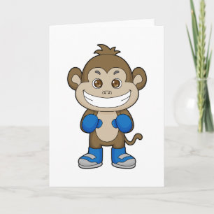Monkey Boxing Boxer Boxing gloves Card