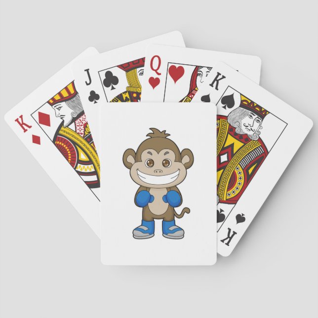 Monkey Boxing Boxer Boxing gloves Playing Cards (Back)