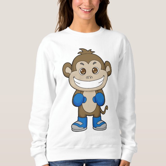 Monkey Boxing Boxer Boxing gloves Sweatshirt (Front)
