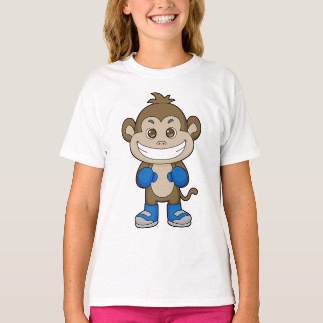 Monkey Boxing Boxer Boxing gloves T-Shirt (Front)