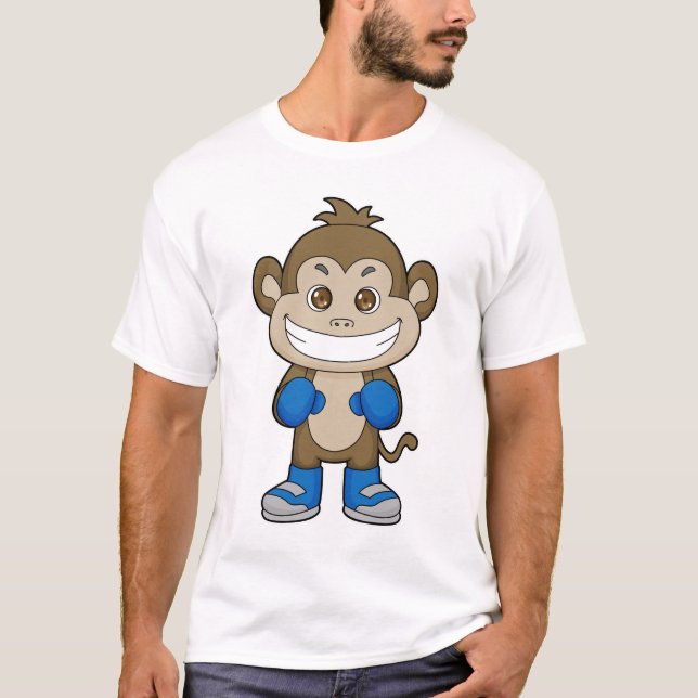 Monkey Boxing Boxer Boxing gloves T-Shirt (Front)