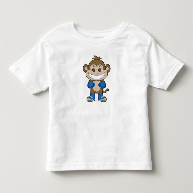 Monkey Boxing Boxer Boxing gloves Toddler T-Shirt (Front)