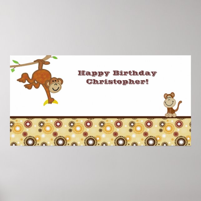 Monkey Boy Party Banner Poster (Front)