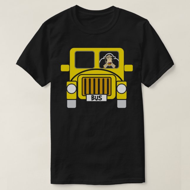 Monkey bus driver bus gift pension profession T-Shirt (Design Front)