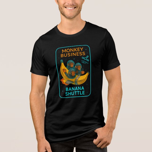 Monkey Business Banana Shuttle Shirt – Funny Space (Front)