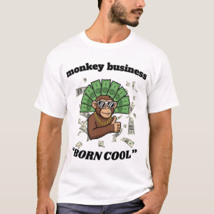 Monkey Business – Born Cool Chimpanzee Street Art T-Shirt
