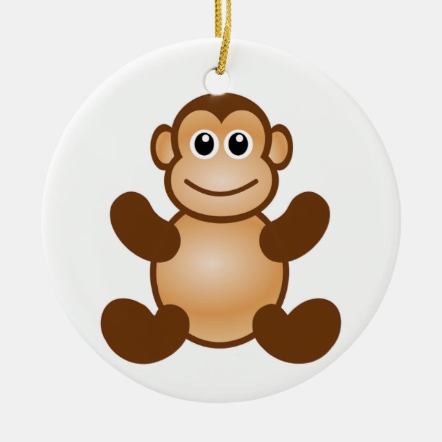 MONKEY BUSINESS CERAMIC TREE DECORATION (Front)