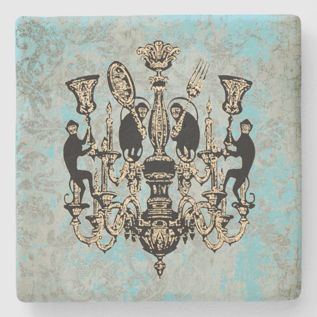 Monkey Business - CHANGE COLOR / Stone Coaster (Front)