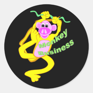 Monkey Business Classic Round Sticker