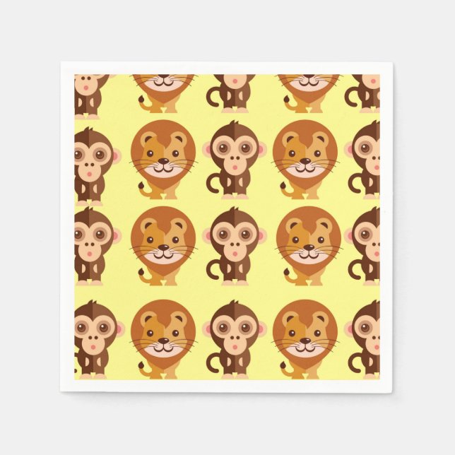 Monkey Business & Lion Laughs Napkin (Front)