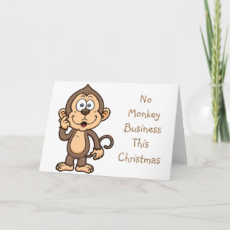 MONKEY BUSINESS-ME/YOU AND MISTLETOE CHRISTMAS HOLIDAY CARD