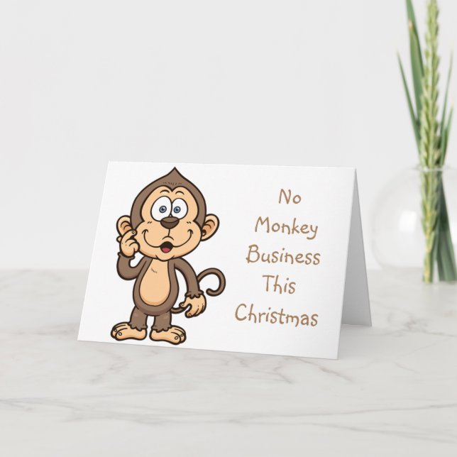 MONKEY BUSINESS-ME/YOU AND MISTLETOE CHRISTMAS HOLIDAY CARD (Front)