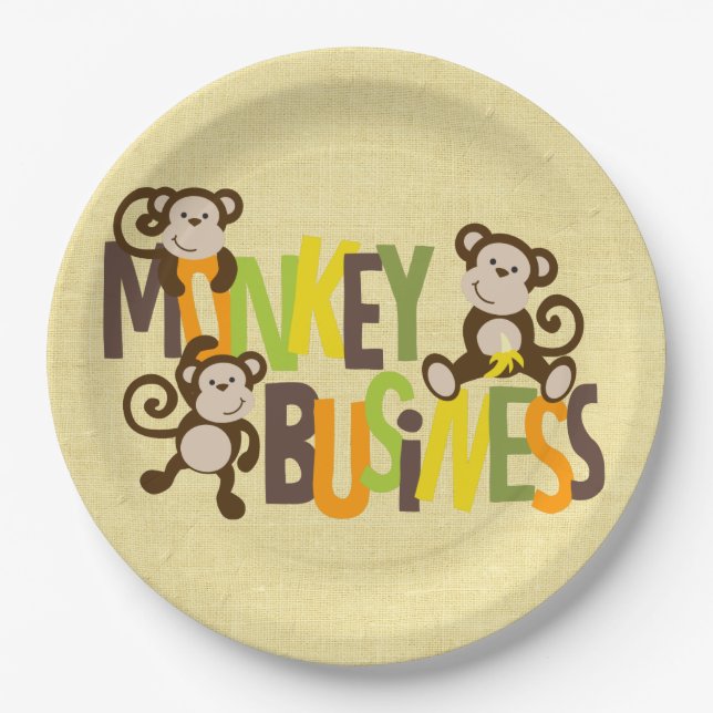 Monkey Business Paper Plate (Front)