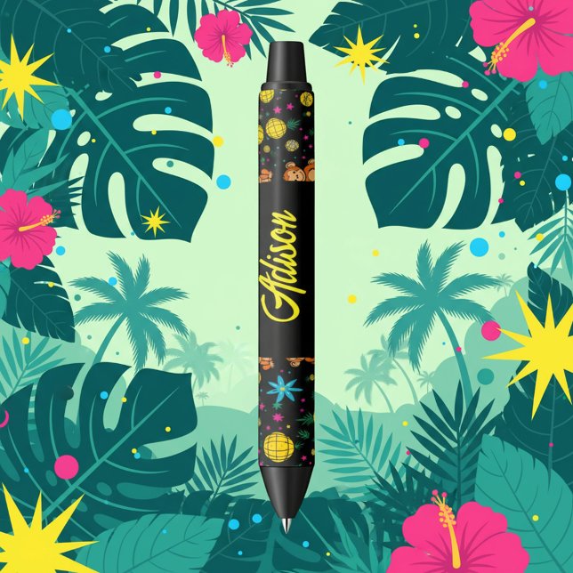 Monkey Business Pattern Black Ink Pen (Creator Uploaded)
