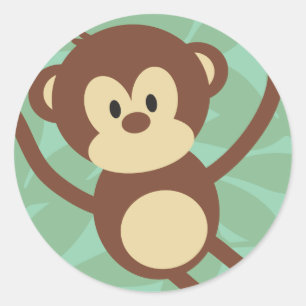 Monkey Business Round Stickers