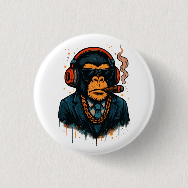 Monkey Business - The Boss of Monkey 3 Cm Round Badge (Front)
