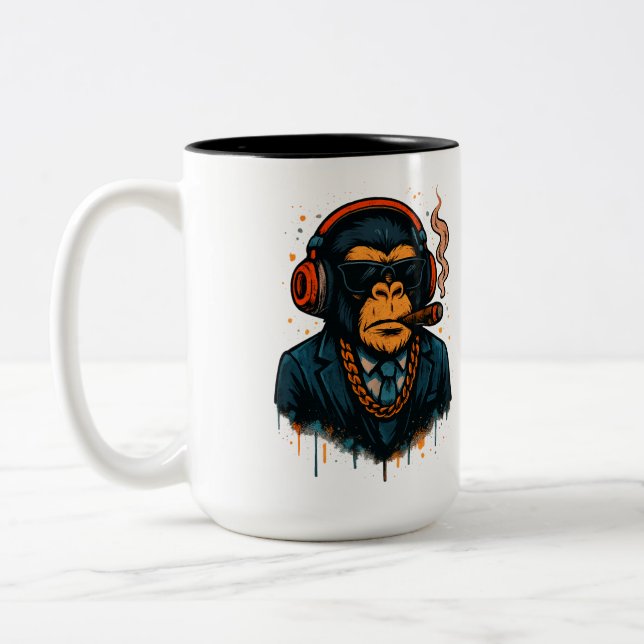 Monkey Business - The Boss of Monkey Two-Tone Coffee Mug (Left)