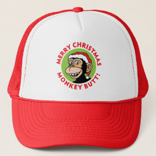 Monkey Butt Christmas Trucker Hat