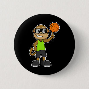 Monkey Bysketbyll Player Bysketbyll Sports 6 Cm Round Badge