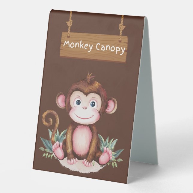 Monkey Canopy Table Sign (Back)
