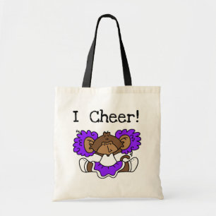 Monkey Cheerleader Purple and White Tote Bag