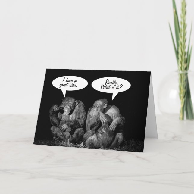 Monkey Chimp Funny Family Reunion Invitation Card (Front)