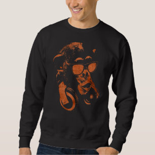 Monkey Chimp With Sunglasses And Headphones Sweatshirt