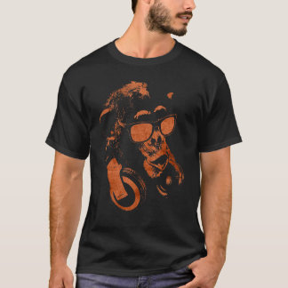 Monkey Chimp With Sunglasses And Headphones T-Shirt