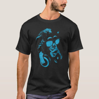 Monkey Chimp With Sunglasses And Headphones   T-Shirt