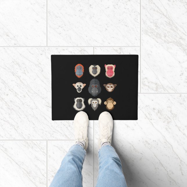 Monkey Chimpanzee Gorilla Spider Monkey Squirrel M Doormat (Indoor)