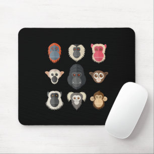 Monkey Chimpanzee Gorilla Spider Monkey Squirrel M Mouse Mat