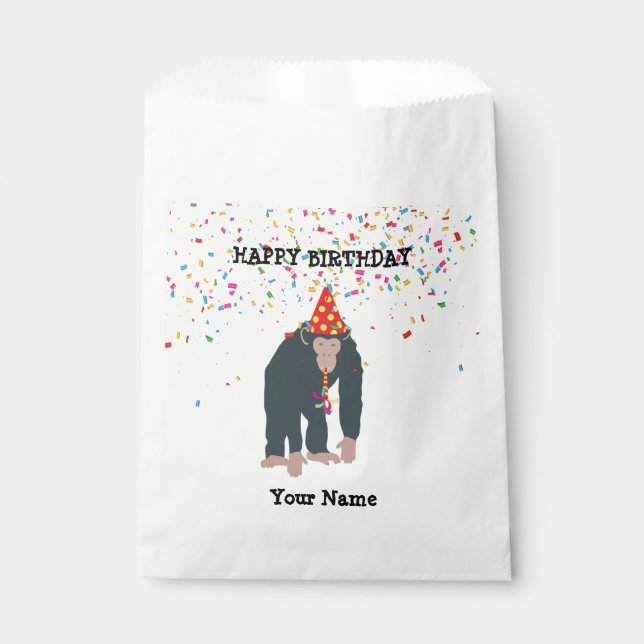 Monkey Chimpanzee Partying Animals Having a Party  Favour Bags (Front)