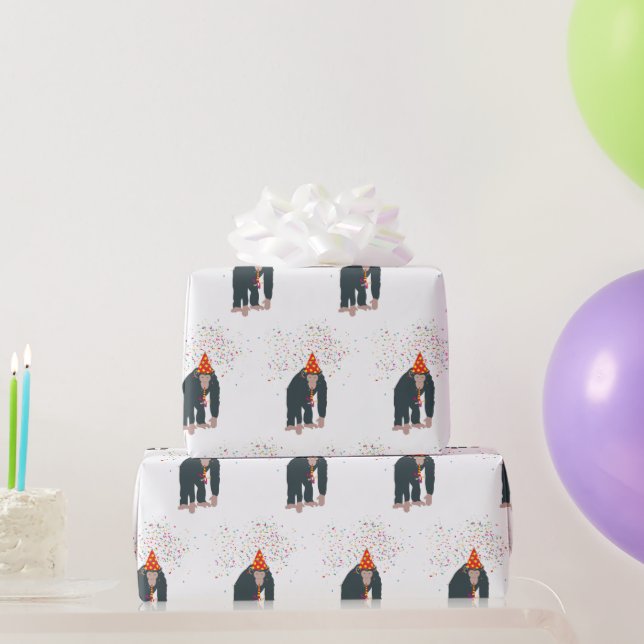 Monkey Chimpanzee Partying Animals Having a Party  Wrapping Paper (Party Gifts)