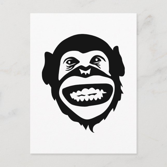 Monkey chimpanzee smile postcard (Front)