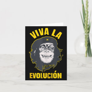 Monkey Chimpanzee Viva La Evolution Revolution Fun Card