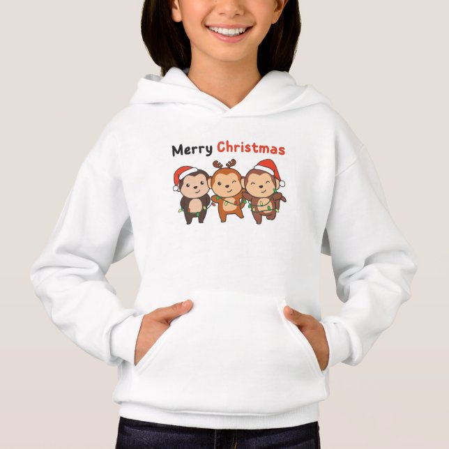 Monkey Christmas Animals Monkeys Merry Christmas (Front)